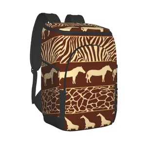 picnic cooler backpack african wild animals waterproof thermo bag refrigerator fresh keeping thermal insulated bag free global shipping