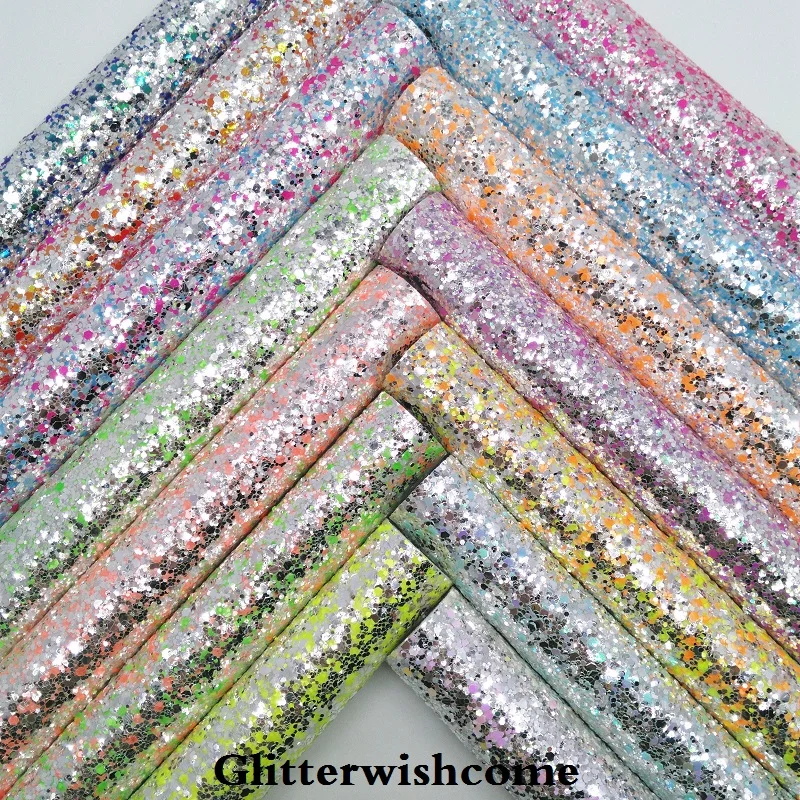 Мини-рулон винила Glitterwishcome 30 х134 см для бантов смешанные цвета кристаллы крупные