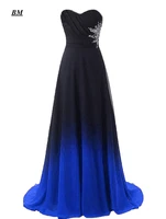 bealegantom prom dresses gradient chiffon bead long formal evening dress plus size ombre party gown vestido de formatura bm257