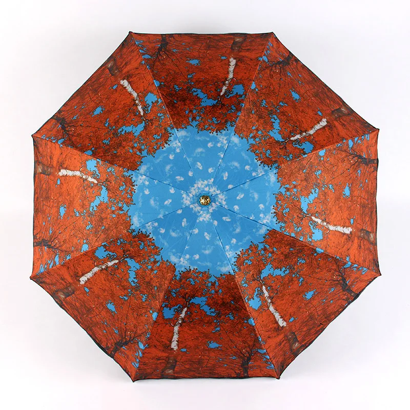 

Мужской зонт, женский складной зонт 8k, креативная картина маслом, виниловый зонт от солнца, складной, портативный
