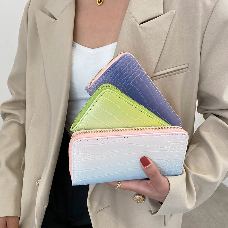 

Summer Fashion Long Wallet Women Handle Phone Long Section Money Pocket Pouch Handbag Women Purse Card Holder Wallet