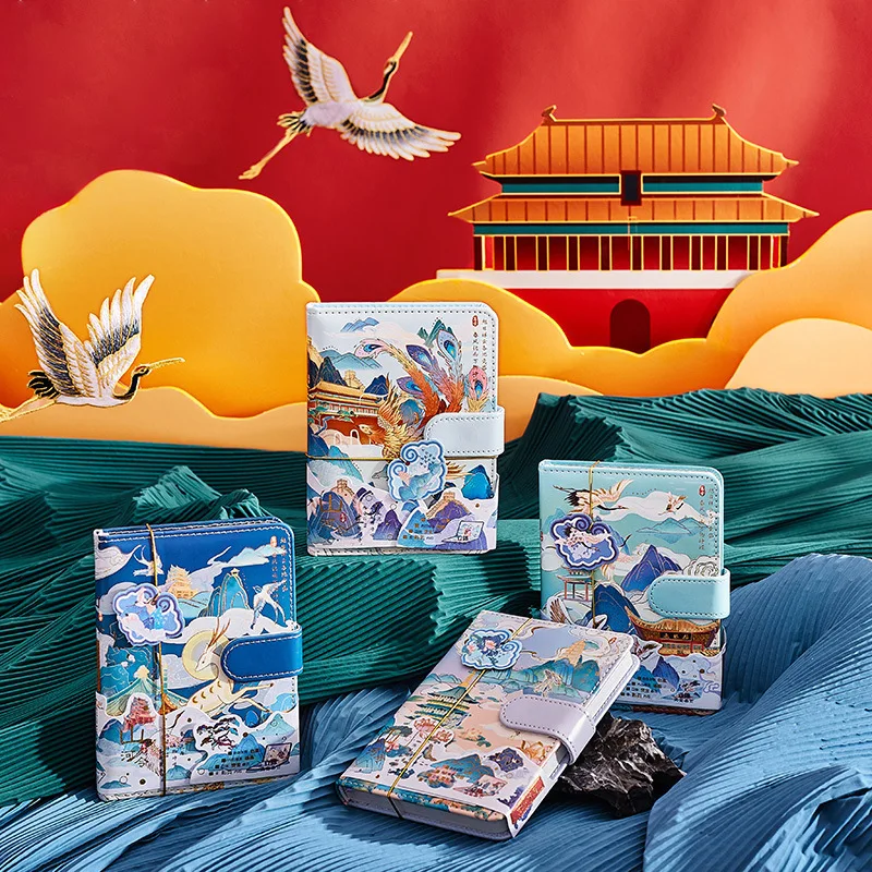 

Shan He Ling Magnetic Buckle Chinese Style Handbook Student Notes Notepad Three-Dimensional Title Page Kawaii Notebook