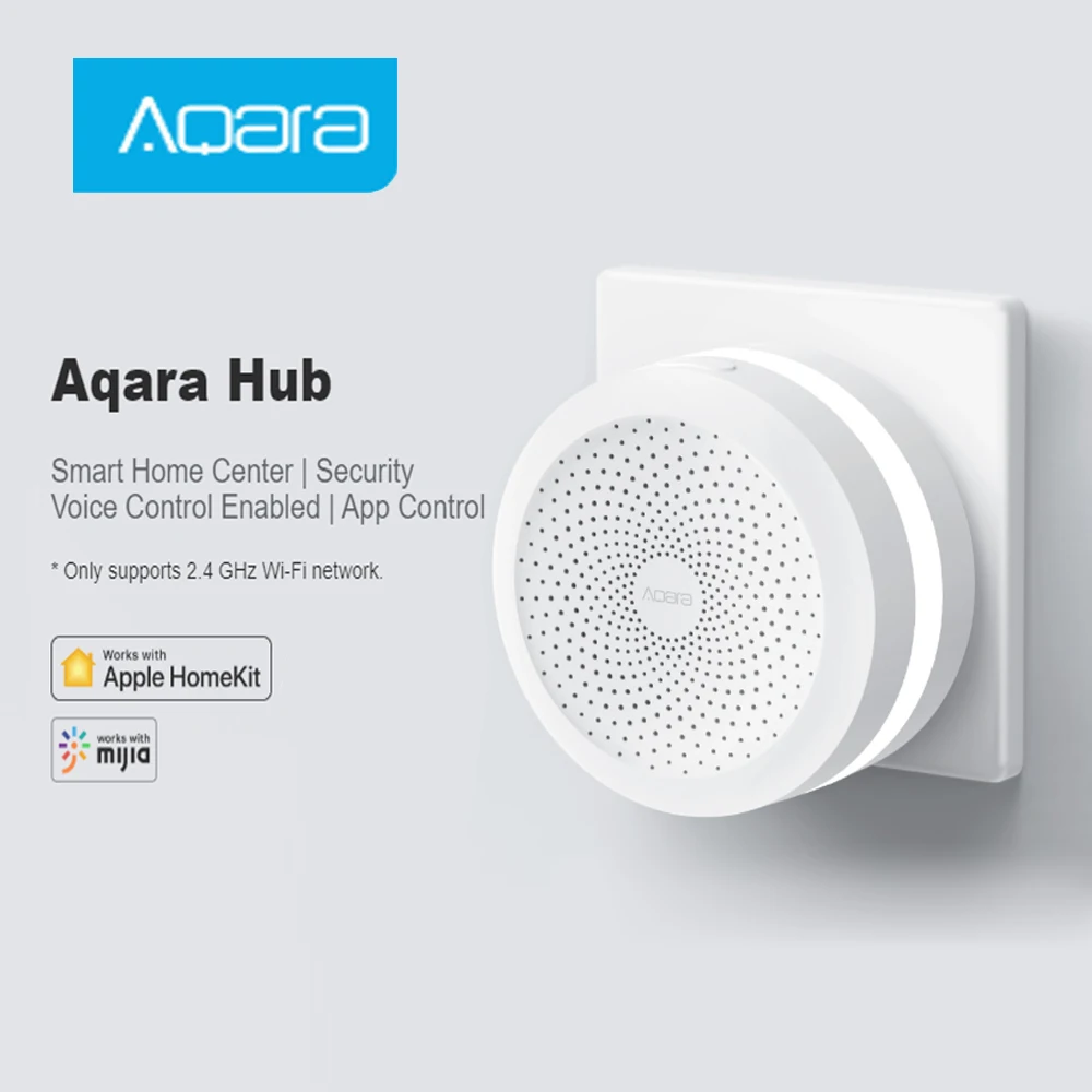 

Блок управления умным домом Aqara Zigbee, беспроводной хаб с RGB подсветильник кой, Wi-Fi, работает с приложением Apple Homekit