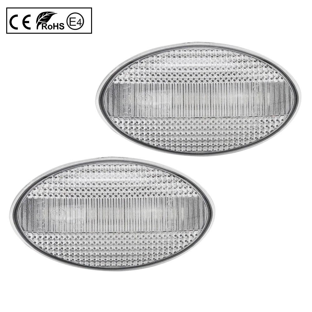 2 шт. прозрачные линзы динамический Светодиодный Боковой габаритный фонарь