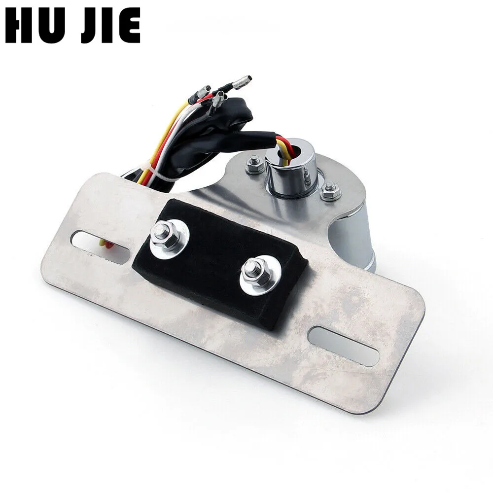 Универсальный мотоцикл хромированный задний стоп Стоп фонарь номерной знак для