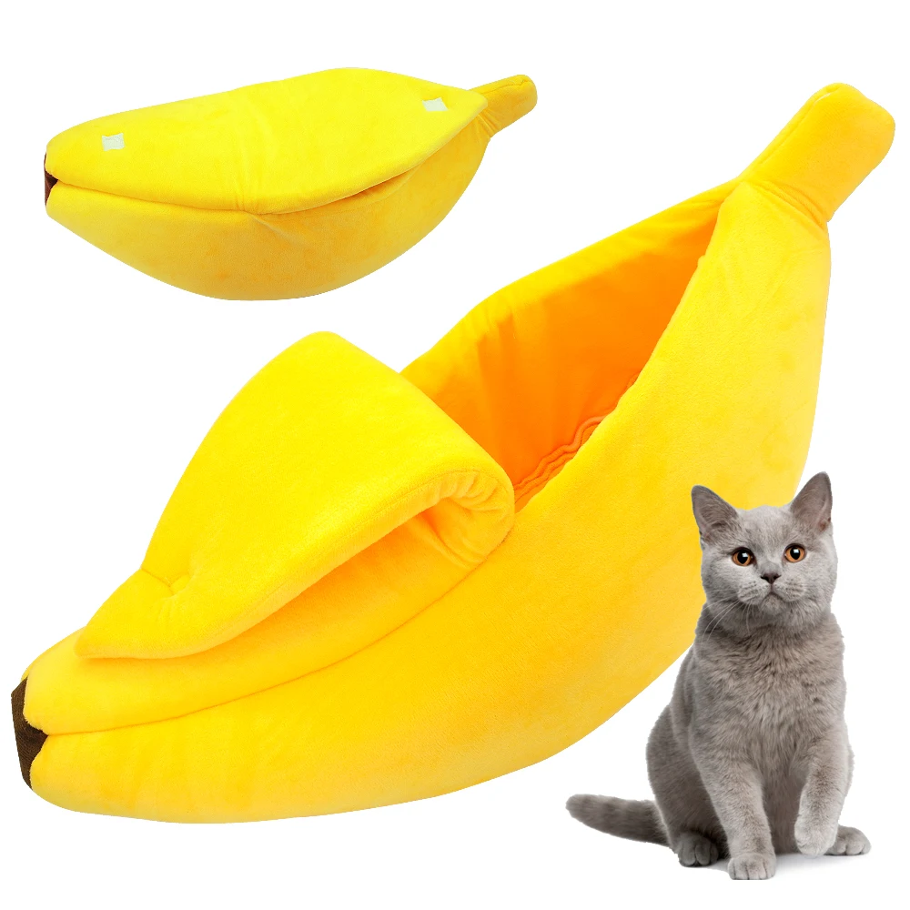 Кровать для домашних животных в форме банана Прочный переносной домик собак и
