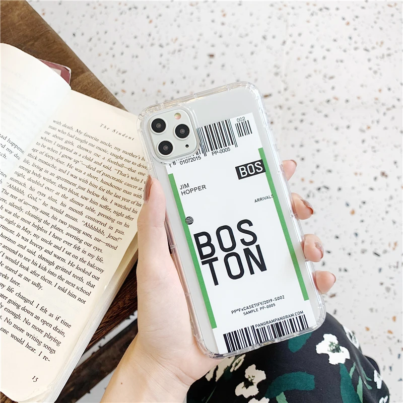 8 Ins US City Label штрих-код чехол для телефона для iPhone 11 Pro Xs MAX XR X 6 s 7 8 plus простая буква Нью-Йорк прозрачный мягкий кремний чехол - Цвет: 8
