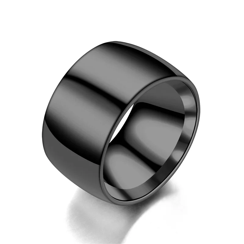 Black Gold Color Fashion Simple Ring Classic Stainless Steel Width Women Men Couple Charm Jewelry for Party Wedding | Украшения и