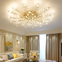 nordic luxury retro modern flower shaped european crystal lamp american ceiling lamp living room lamp french device lamp