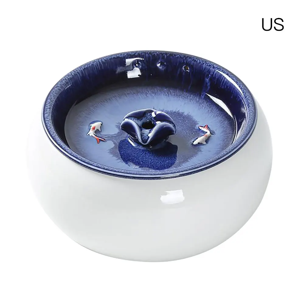 

1.5L Ceramic Pet Water Fountain Cat Water Dispenser USB Charging Cabble Ultra Quiet Automatic Drinking Fountain For Cat Dog