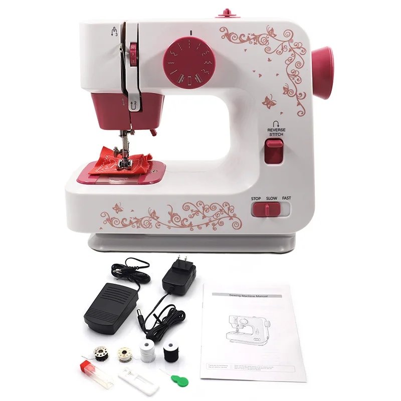 

Sewing Machine Electrical Mini Portable DC Power Foot Pedal 12 Stitches Household Multifunction Double Thread Mending Machine