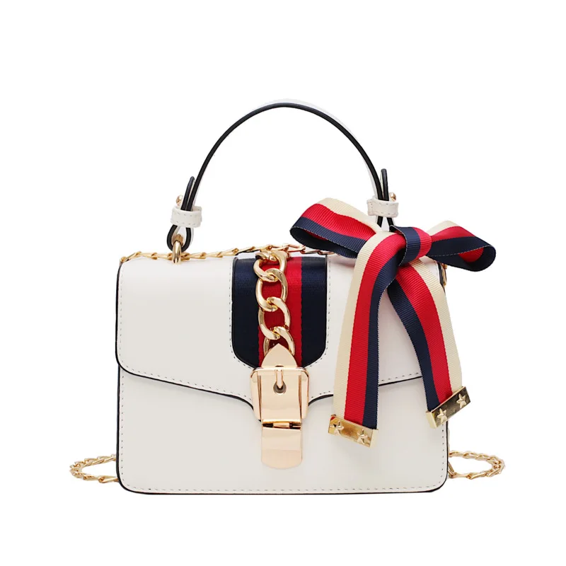 

2020 Temperament Bag Female Fashion Casual Simple Wild Chain Shoulder Slung Small Bow Bag Crossbody Bags Casual Tote Women Bags