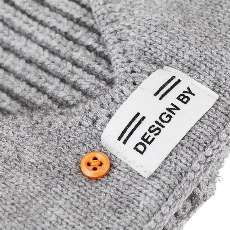 Новинка мужская женская короткая с манжетами вязаная шапка Ретро стиль темно