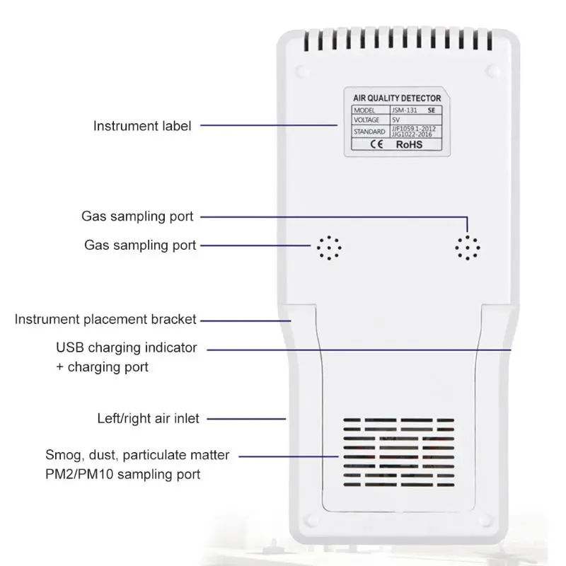 Цифровой детектор формальдегида HCHO/TVOC/CO2/PM2.5/PM10 газовый монитор качества воздуха G8TB