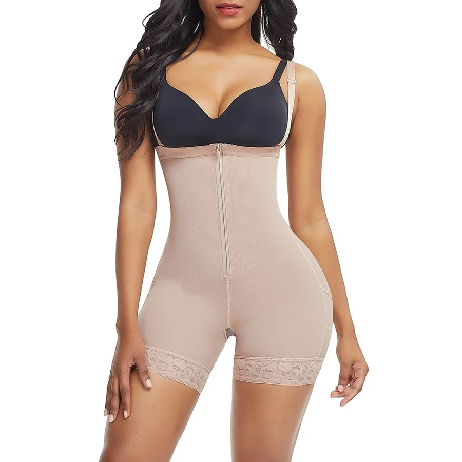 

Fajas Shapewear Pants Women's Corset Open Bust Breathable Bodysuit Zipper Straple Modeladora Post Partum Shapewear