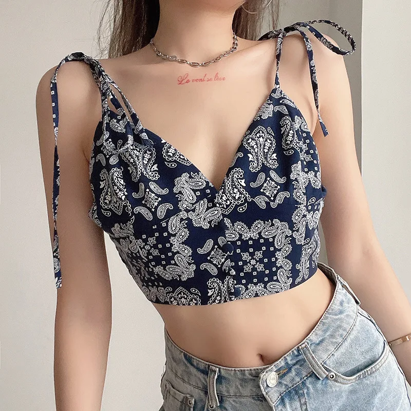 Летнее женское платье на бретельках с волнистым принтом пляжный сексуальный