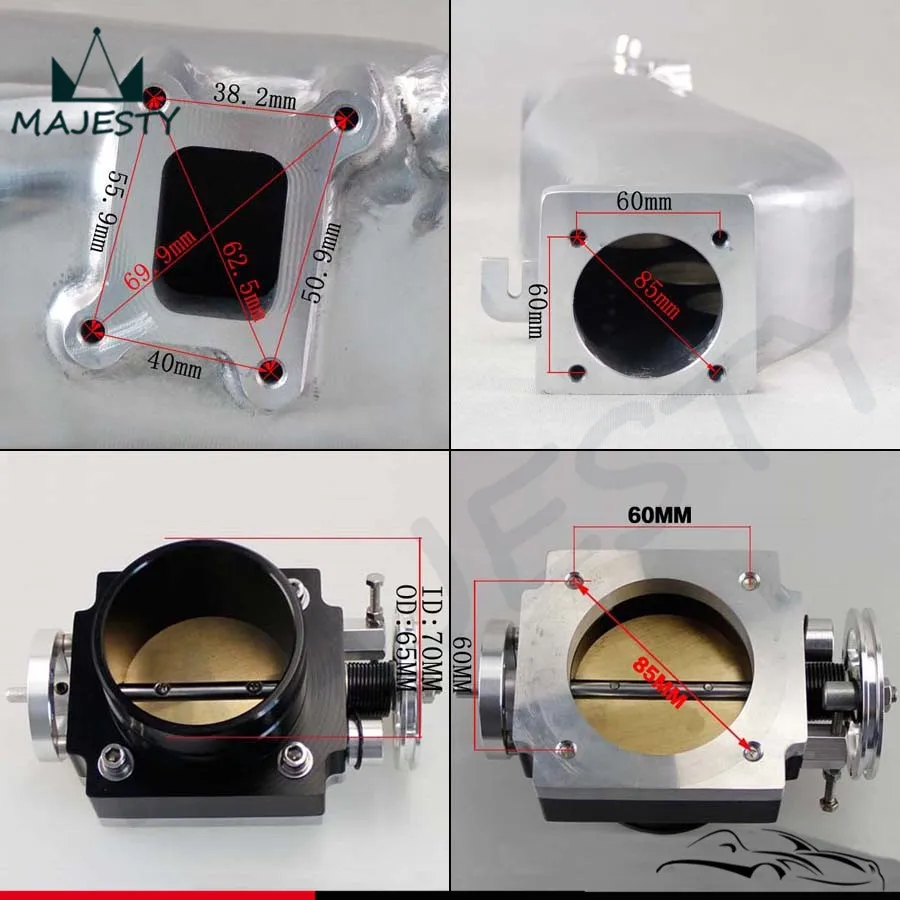 Впускной коллектор + 65 мм дроссельная заслонка Подходит для Nissan Skyline RB20DET R32 GTS|skyline