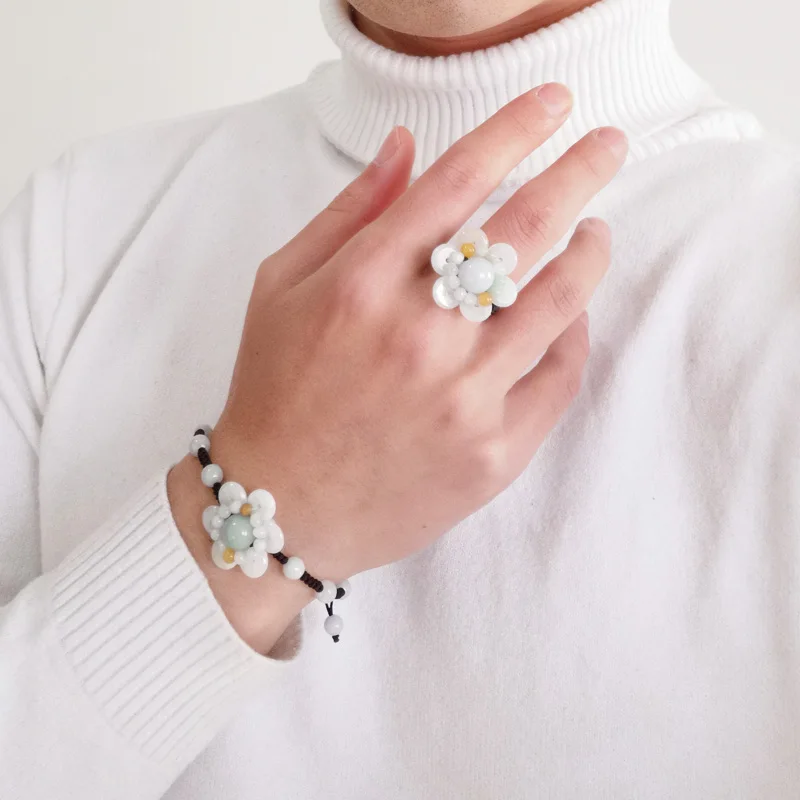 Jadery классический цветочный ювелирный набор для женщин ручной работы натуральный