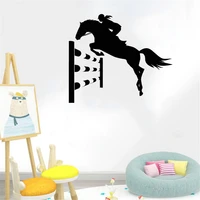 horse riding wall stickers sports horse rider girl tournament wall decal home decor for office gymnasiums vinyl dw11330