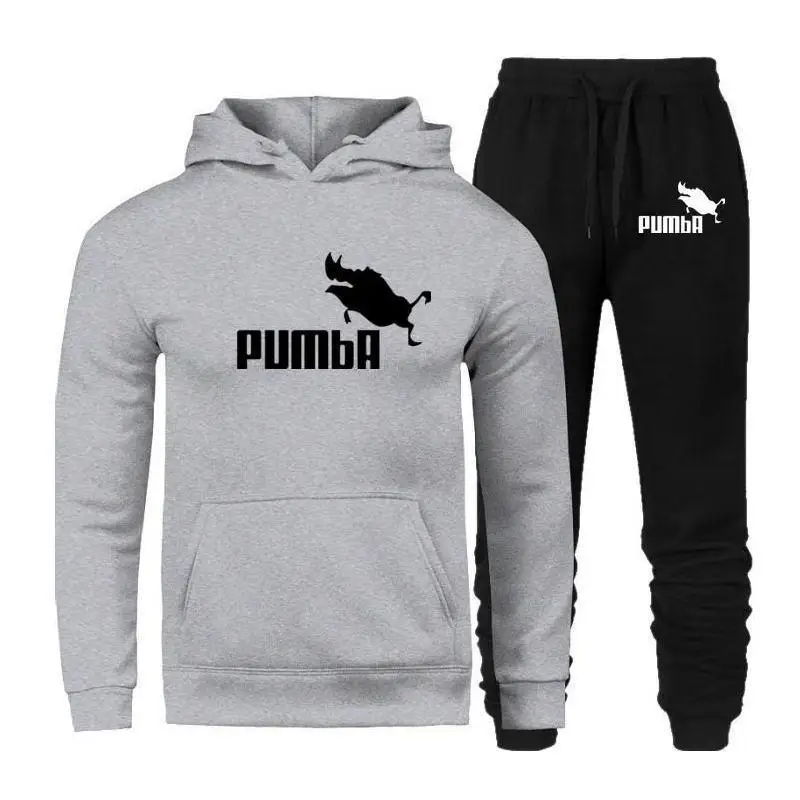 

New brand tracksuit fashion hoodies for Men Sportswear two-piece sets of thick hooded wool + Pants sports suit Autumn and winter