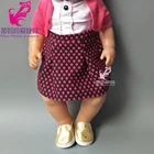 Кукла 18 дюймов, красный жилет, шерстяное платье, также подходит для 18-дюймовых кукол новорожденных, набор для обучения детей