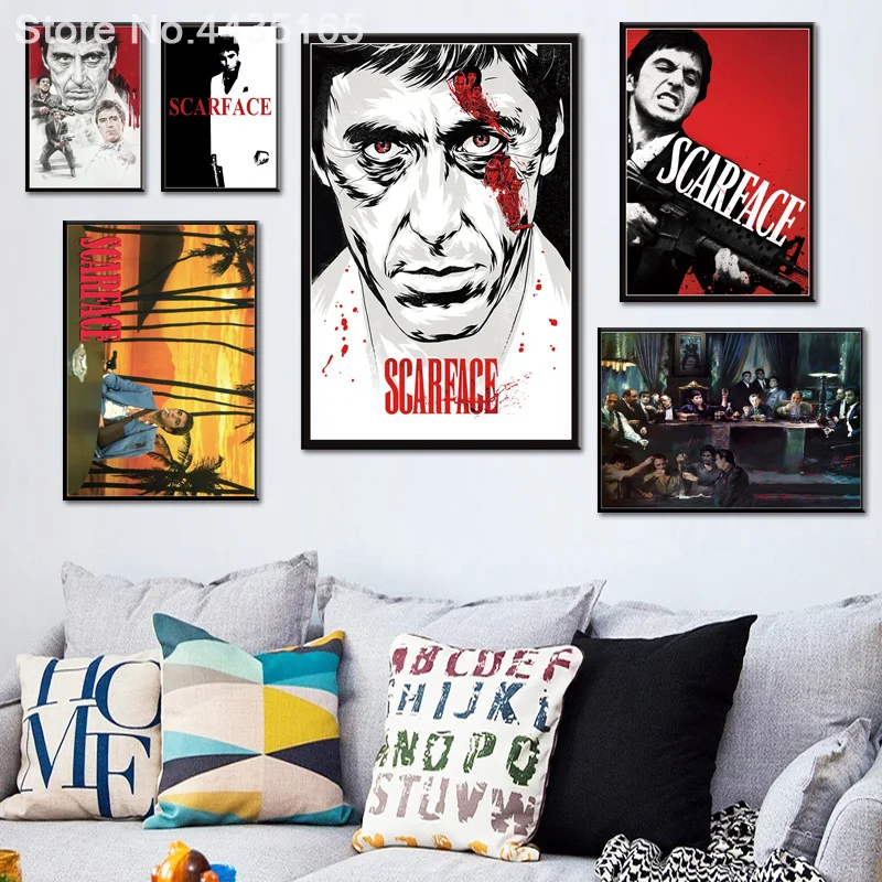 Постеры и принты Аль Пачино фильм Лицо со шрамом Художественный постер картина