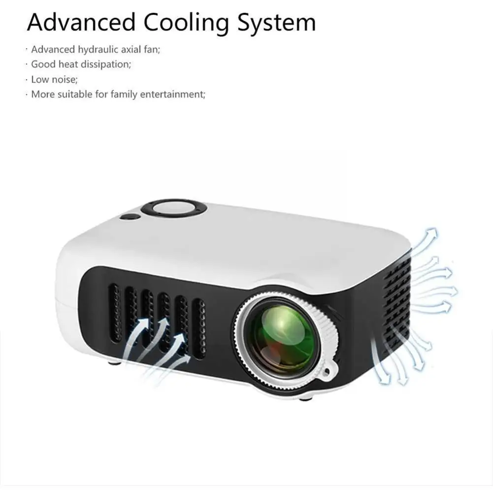 New Mini Projector 320x240 Pixels 800 Lumens Portable Smart Home LED Built-in Video Player Speaker Beamer Video Multimedia J4F9