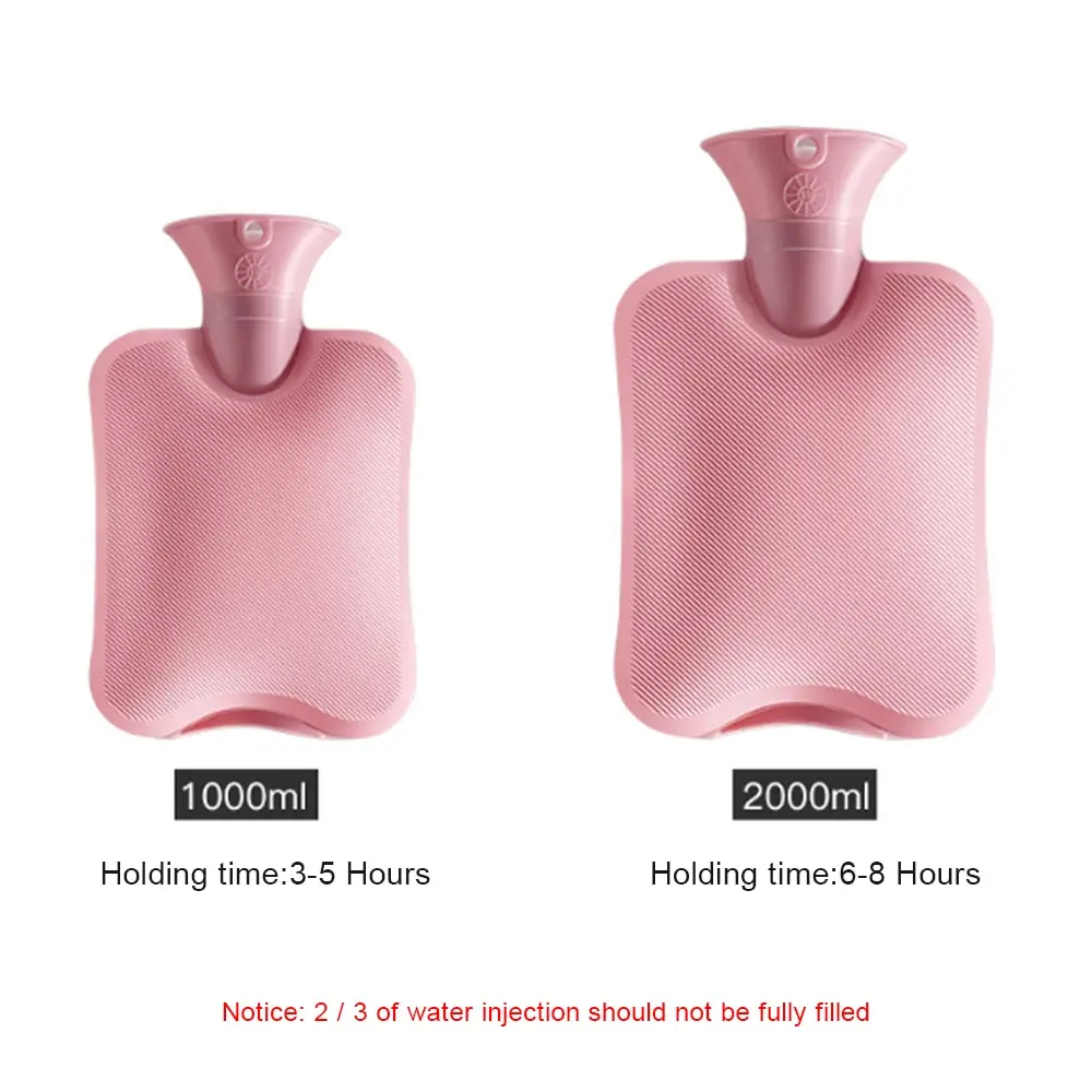 2000 мл бутылка для горячей воды однотонная ПВХ силиконовая Мягкая вязаная крышка