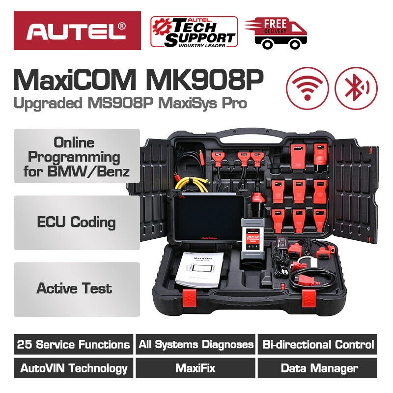 Autel MaxiCOM MK908P Maxisys Pro автомобильный диагностический сканирующий Инструмент Полный