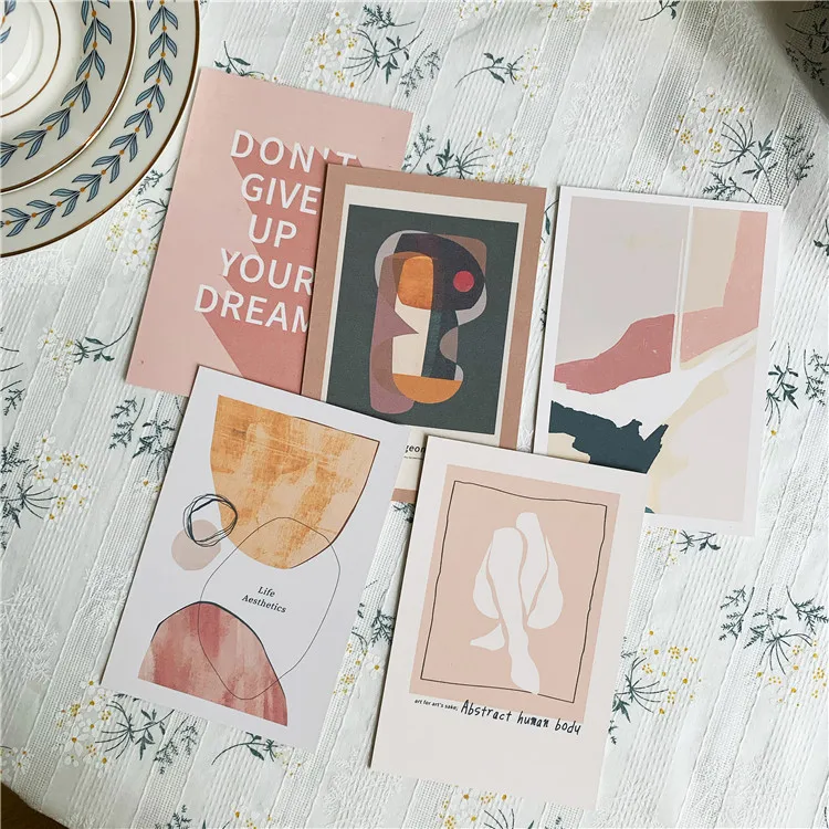 Ретро художественные абстрактные открытки иллюстрация маленький постер