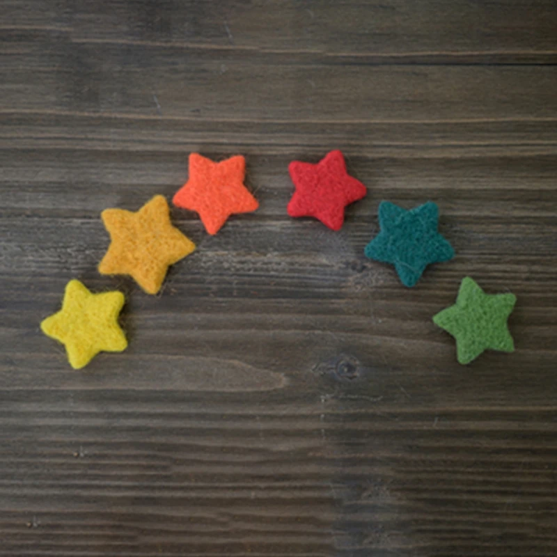 7/10 piezas DIY, fieltro de lana de beb&eacute; hecho a mano, arco&iacute;ris, estrellas, coraz&oacute;n de amor, decoraci&oacute;n para fiesta en casa 2021-1