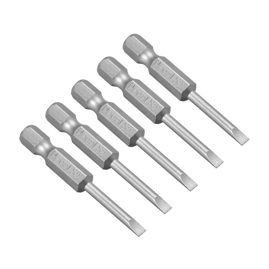 

uxcell 5 Pcs 3mm Slotted Tip Magnetic Flat Head Screwdriver Bits, 1/4 Inch Hex Shank 2-inch Length S2 Power Tool