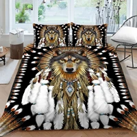 hot style bedding set 3d digital wolf printing 23pcs duvet cover set with zipper single twin double full queen king