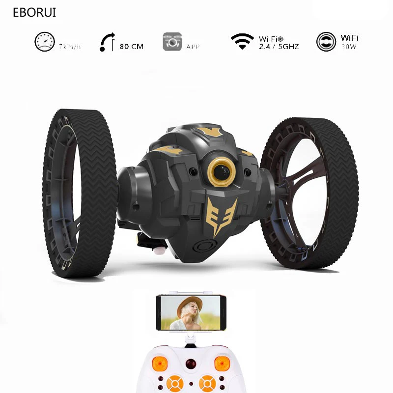 Машинка радиоуправляемая EBORUI RH805A, 2,4 ГГц, Wi-Fi, FPV, 720P HD камера, радиоуправляемая прыгающая машина, прыжок высоких трюков, автомобиль с музыкой, светодиодные фары, подарок