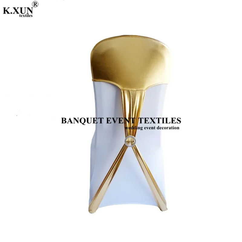 Золотые Бронзовые искусственные чехлы для стульев из спандекса свадебные
