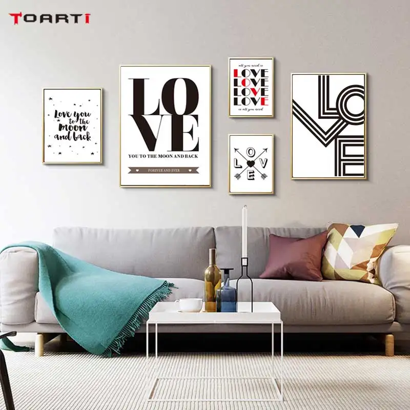 Современная любовь Цитата печатные плакаты мультфильм милые пары холст картина