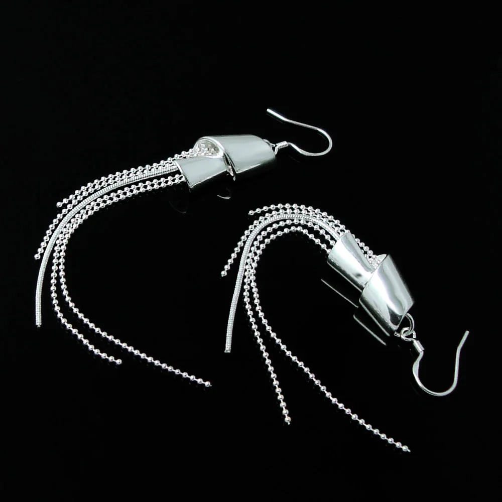 Женские серьги кисточки из серебра 925 пробы без аллергии|Серьги-подвески| |