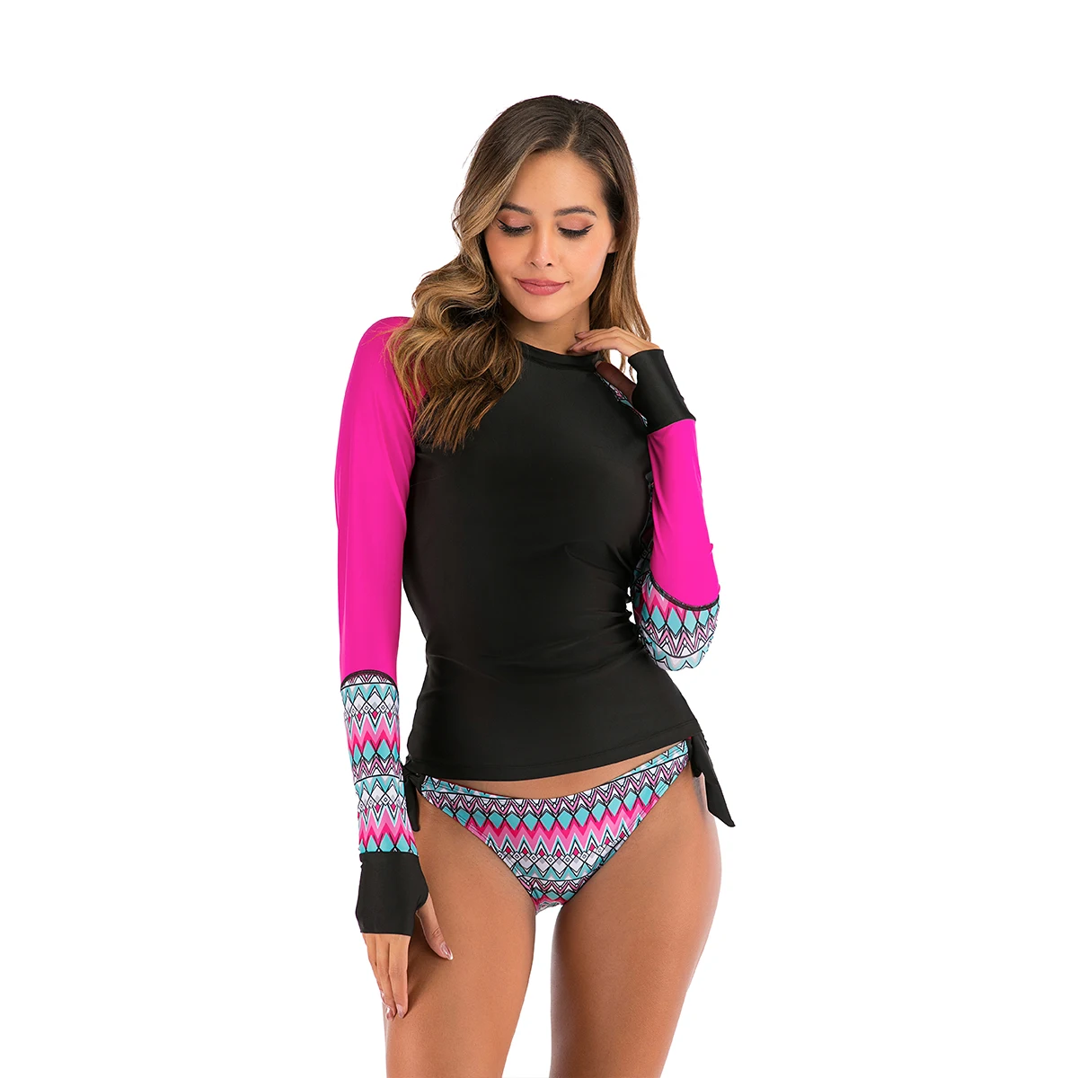 

Sport Separate Women Swimsuit Rashguard with Shorts Woman Tankini May Female Beach Swimwear Sexy Push Up Women's Swimming Suit