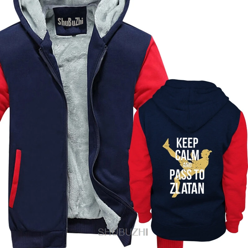 Keep Calm And Pass To ZLATA football Inspired Дизайнерские мужские плотные толстовки крутая мужская
