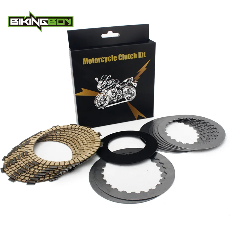 Бумажные трения пластины сцепления BIKINGBOY 8 + 9 стальных сепараторов 1 весна 250 300 450 500 EXC-F SX XC XC-W SX-F XC-F 18 17 на.