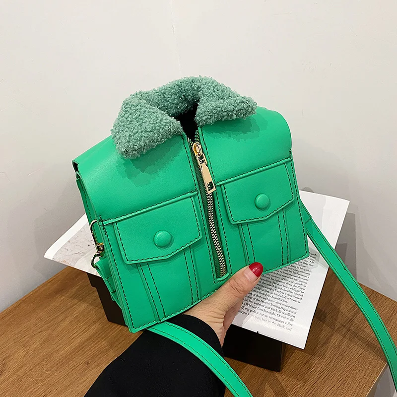 

Luxury Women Bag Creative Clothing Design Shoulder Bag Solid Color Cute Young Women Crossbody Bag Special Style Satchel Leather