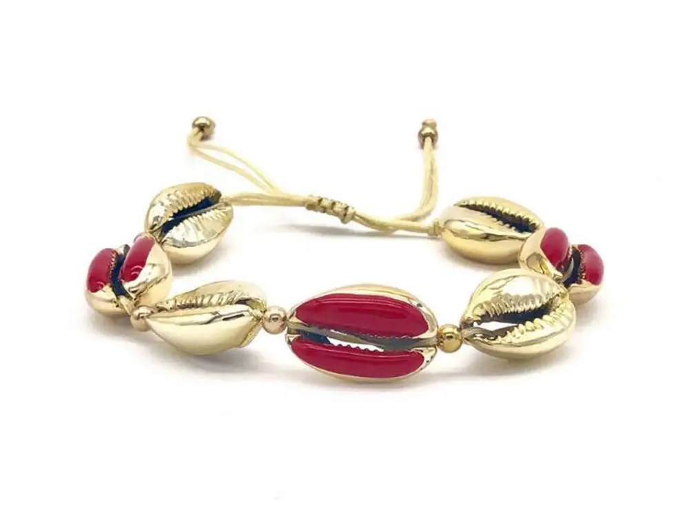 SANDEI красное сердце набор из браслета с кулоном модные ювелирные изделия Золотая