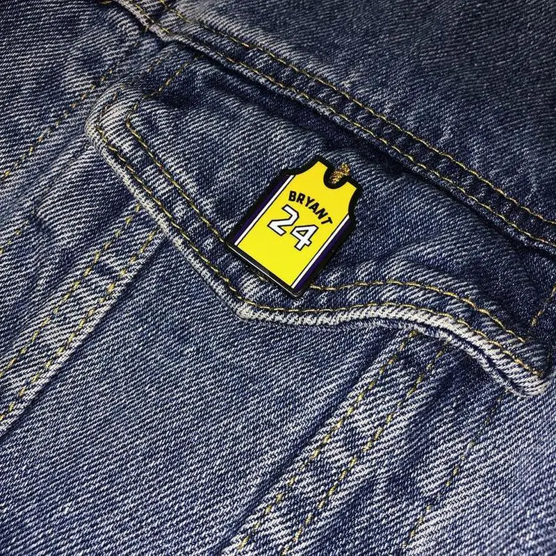 Novelty 24 / 23 Basketball Fan Jersey Enamel Lapel Pin Brooch Metal Badge Fans for Backpack Decor Jewelry Accessories Gift | Украшения и