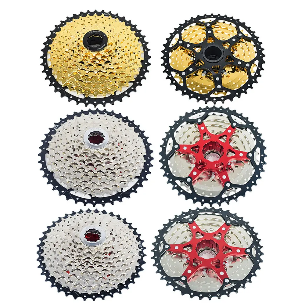 

VG SPORTS Bike Freewheel 10 Speed Aluminum Alloy Bicycle Flywheel Cassette Accessory for MTB Road Cycling BMX Golden 11-42T