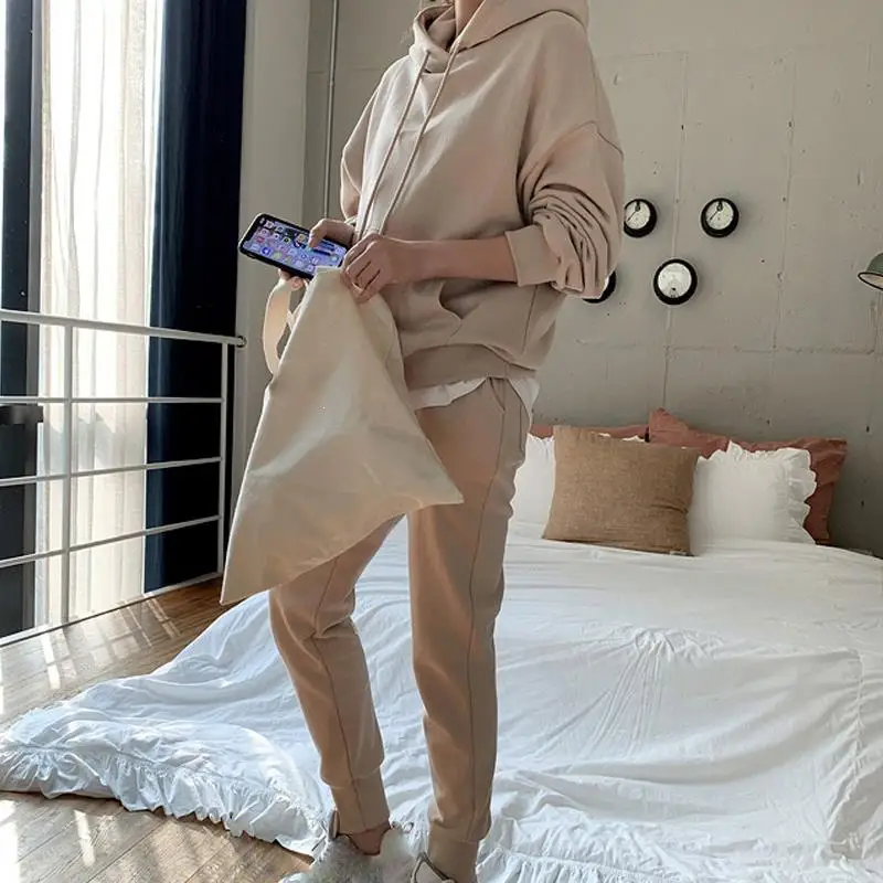 Осенне зимний утепленный комплект с брюками Женский Повседневный свитер