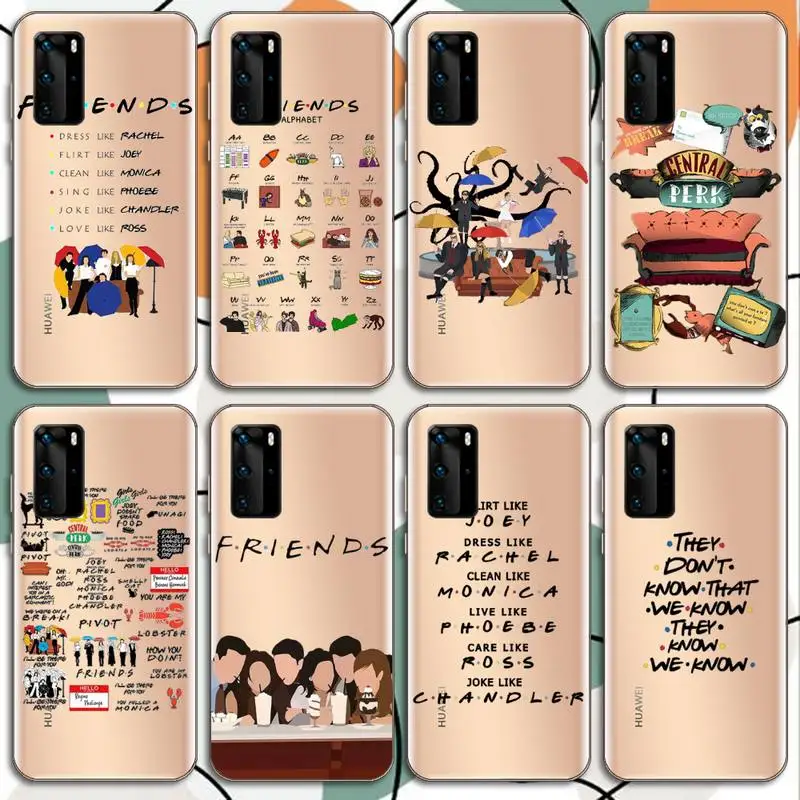 

Friends TV Central Coffee Phone Case Transparent for Huawei mate 20 10 9 8 X S 5G Z Enjoy pro plus cover funda shell