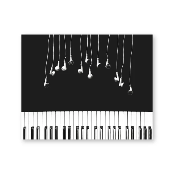 Современные наушники Черно белая фотография пианино музыка в скандинавском