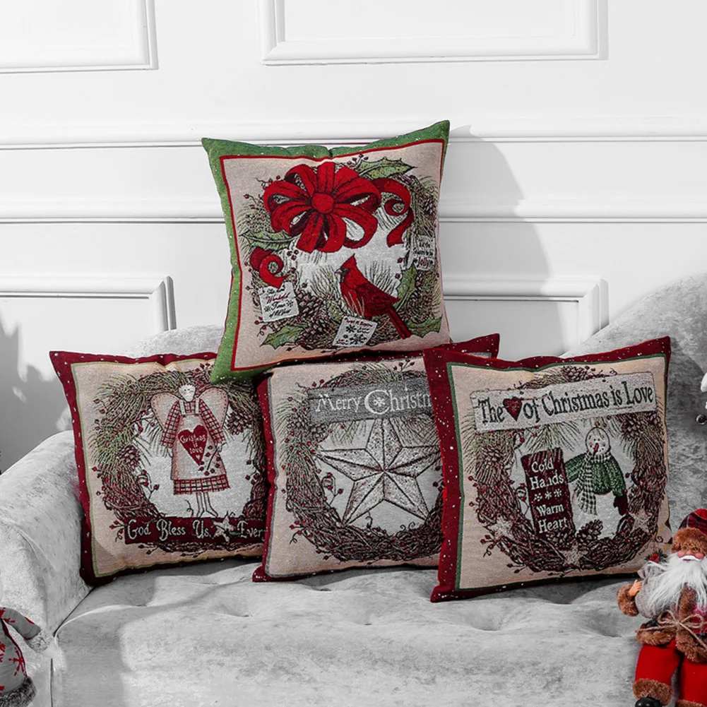 

Рождественская подушка, чехол, праздничная наволочка, автомобильная наволочка, рождественские украшения, домашний декор на молнии, Рождест...