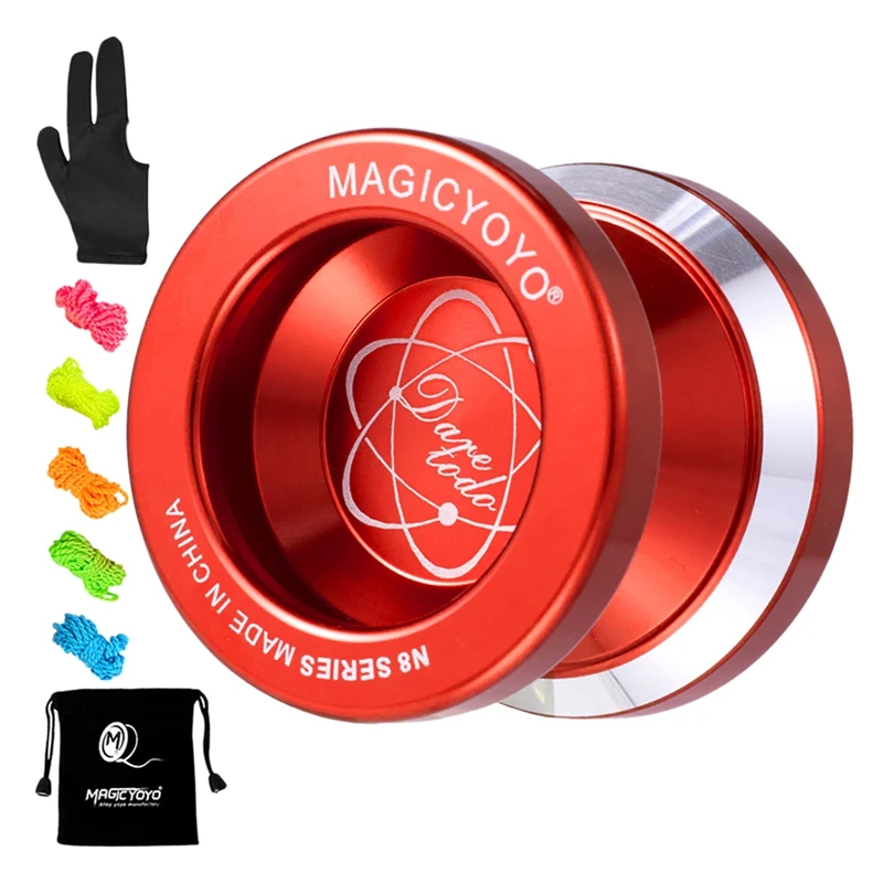 

Йо-йо N8 MAGIC, профессиональный неотзывчивый йо-йо, алюминиевый металлический йо-йо для детей, 5 нитей, сумка-Йо, перчатка