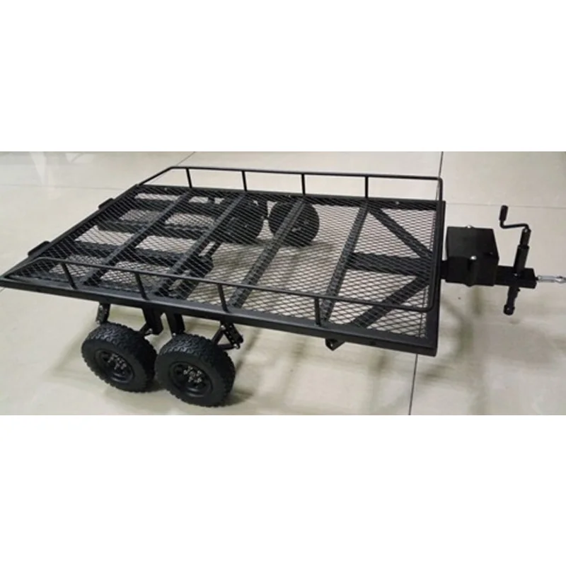 Двухосевой тяжелый цельнометаллический прицеп для 1/10 Rc Rock Crawler Truck Traxxas Axial Scx10 90046
